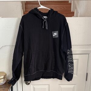 Nike Black Hoodie with Logo and Slogan
